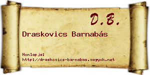 Draskovics Barnabás névjegykártya