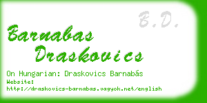barnabas draskovics business card