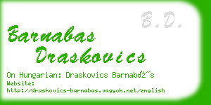 barnabas draskovics business card